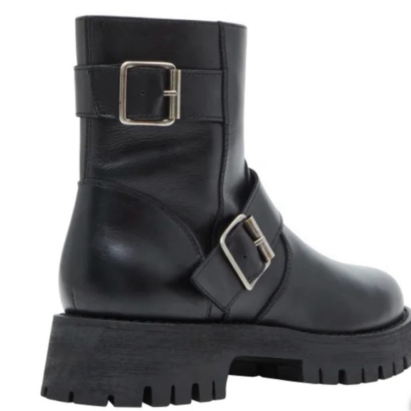 Steve Madden Black Leather Combat Boots-NIB - Picture 4 of 5